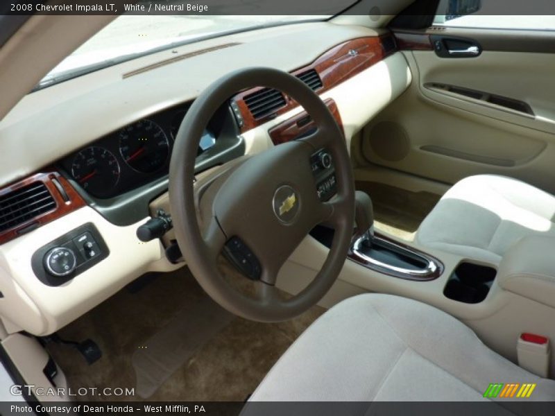 White / Neutral Beige 2008 Chevrolet Impala LT