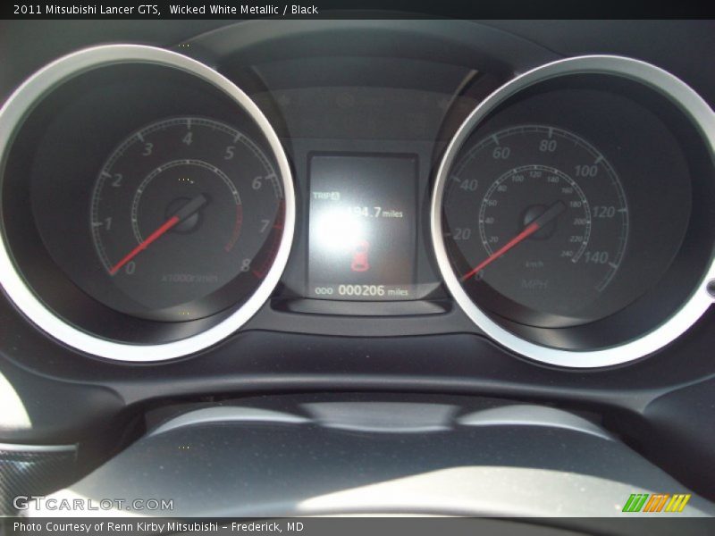 Wicked White Metallic / Black 2011 Mitsubishi Lancer GTS