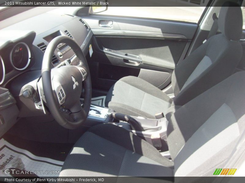 Wicked White Metallic / Black 2011 Mitsubishi Lancer GTS