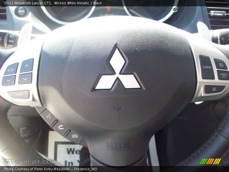 Wicked White Metallic / Black 2011 Mitsubishi Lancer GTS