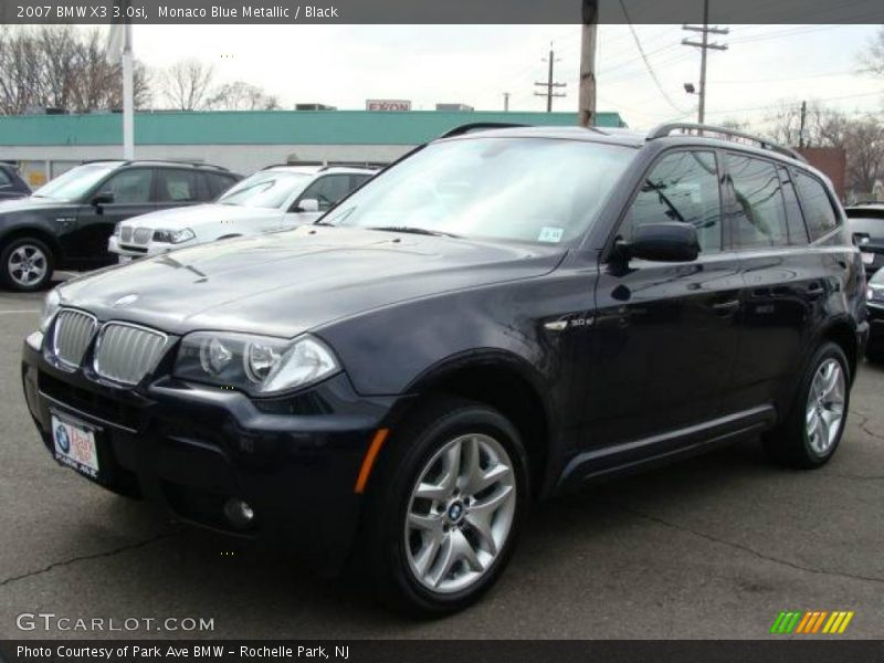 Monaco Blue Metallic / Black 2007 BMW X3 3.0si