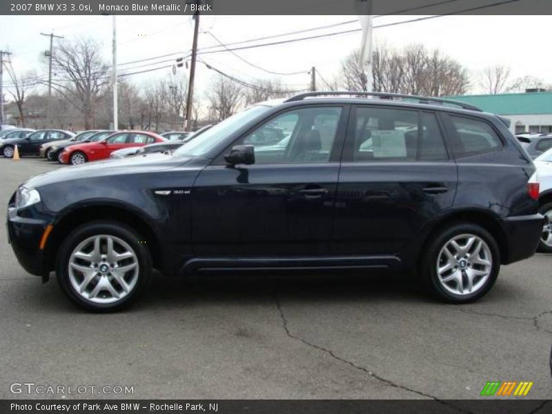Monaco Blue Metallic / Black 2007 BMW X3 3.0si