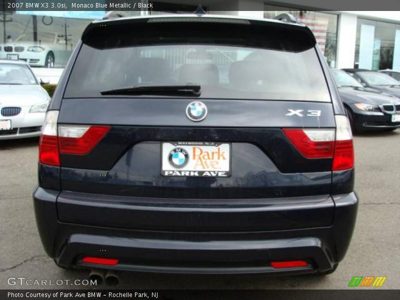 Monaco Blue Metallic / Black 2007 BMW X3 3.0si