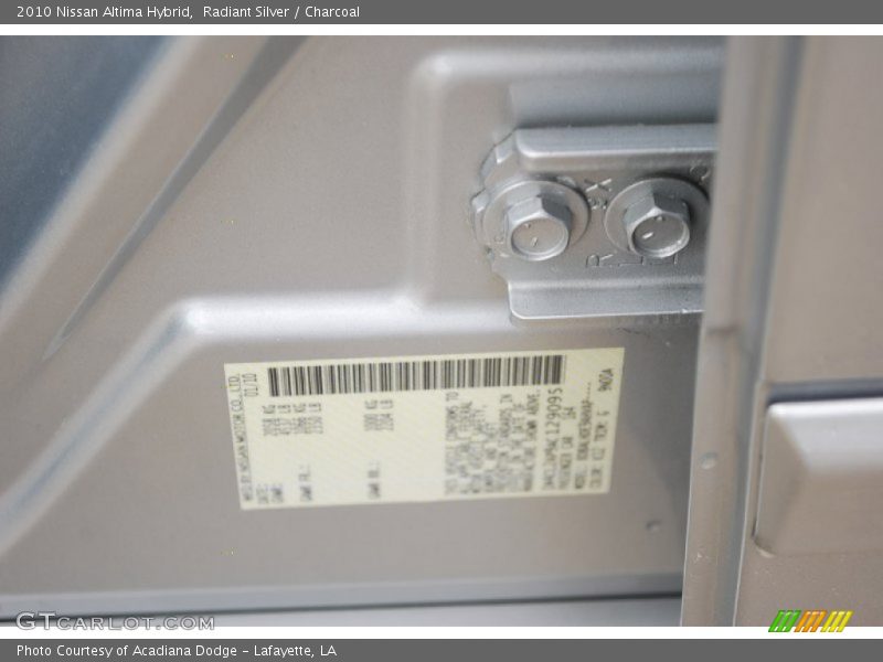 Radiant Silver / Charcoal 2010 Nissan Altima Hybrid