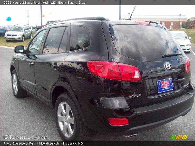Ebony Black / Gray 2008 Hyundai Santa Fe Limited 4WD