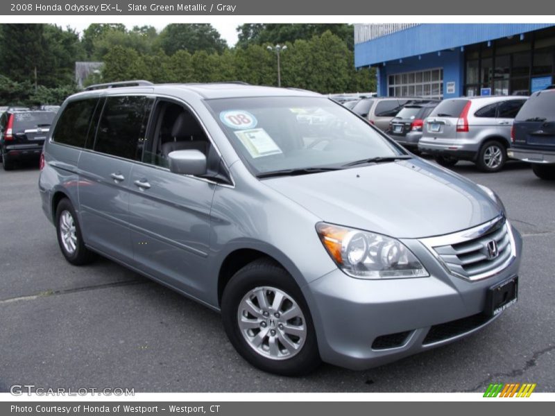 Slate Green Metallic / Gray 2008 Honda Odyssey EX-L