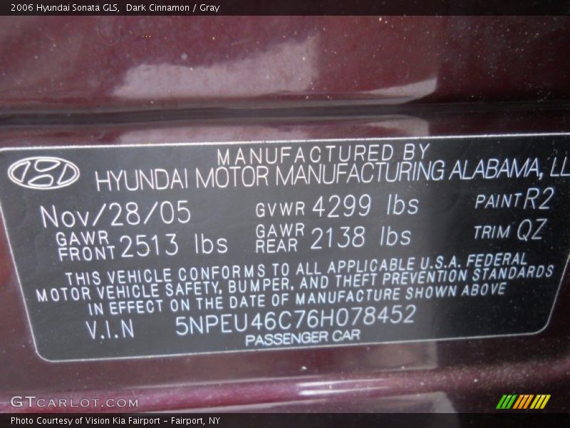 Dark Cinnamon / Gray 2006 Hyundai Sonata GLS