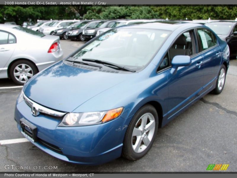 Atomic Blue Metallic / Gray 2008 Honda Civic EX-L Sedan