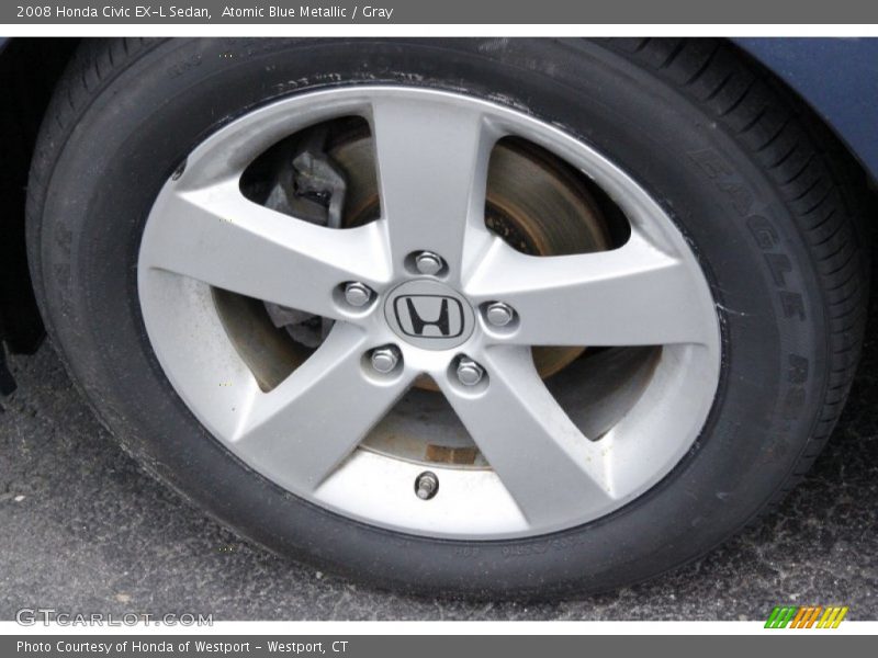 Atomic Blue Metallic / Gray 2008 Honda Civic EX-L Sedan