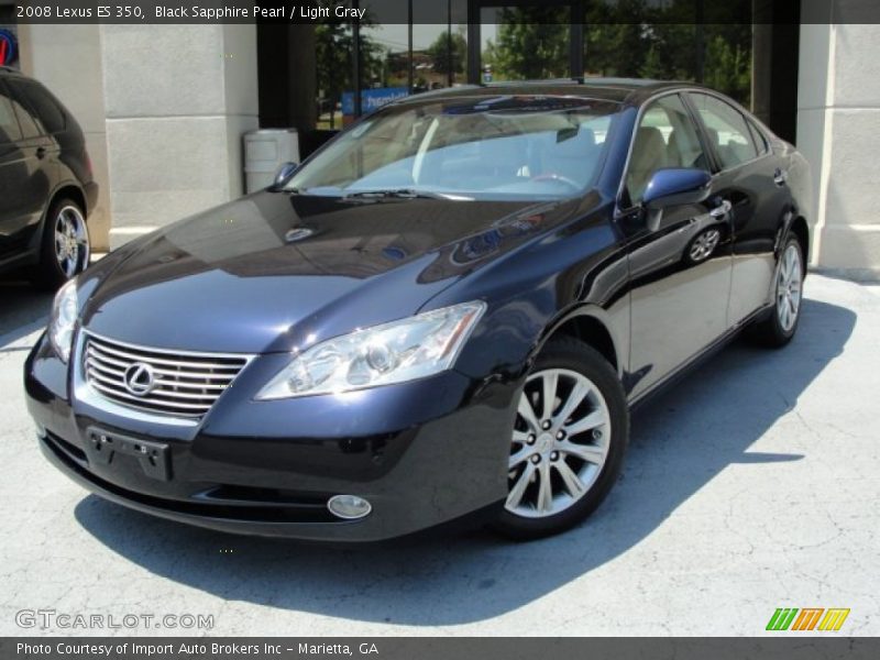Black Sapphire Pearl / Light Gray 2008 Lexus ES 350