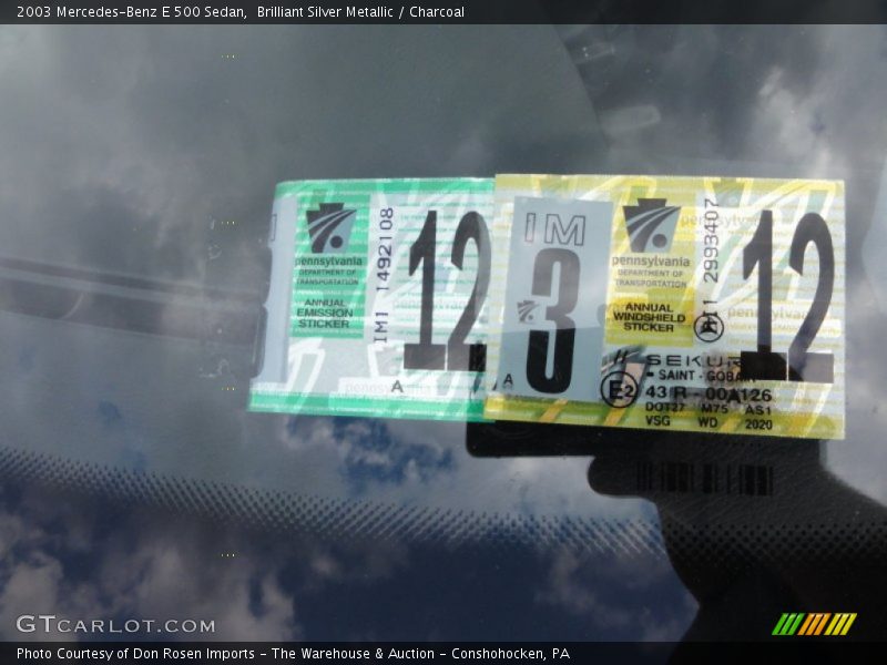 Brilliant Silver Metallic / Charcoal 2003 Mercedes-Benz E 500 Sedan