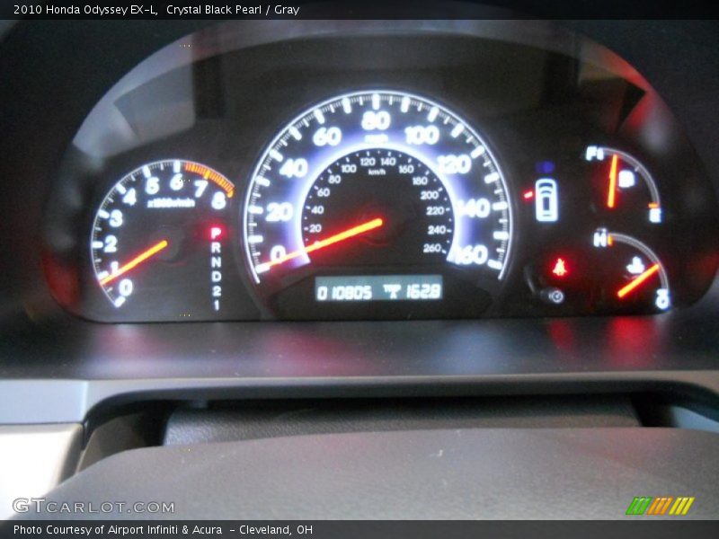 Crystal Black Pearl / Gray 2010 Honda Odyssey EX-L