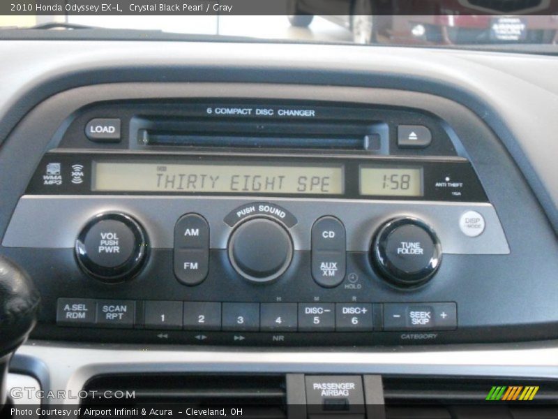 Crystal Black Pearl / Gray 2010 Honda Odyssey EX-L