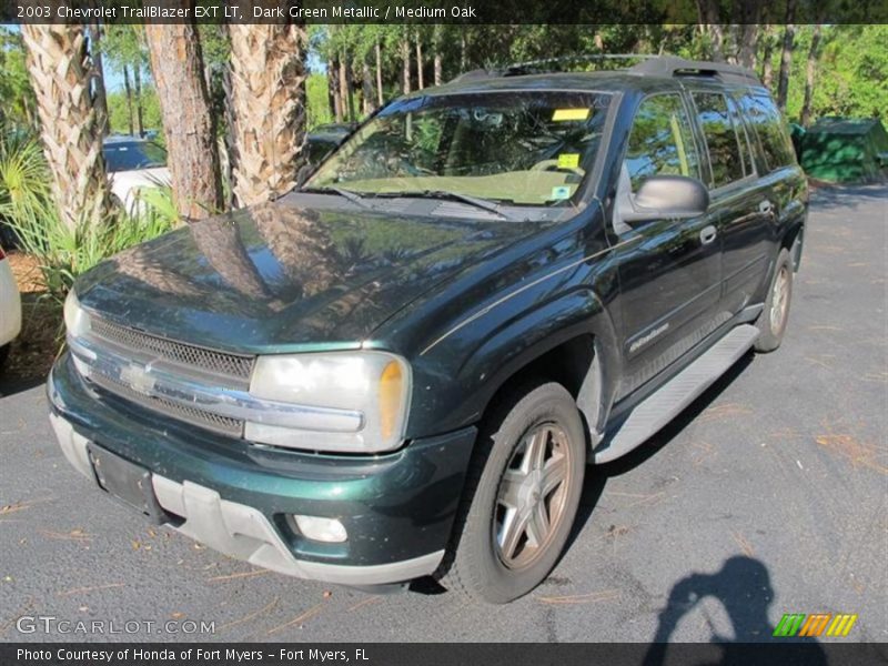 Dark Green Metallic / Medium Oak 2003 Chevrolet TrailBlazer EXT LT