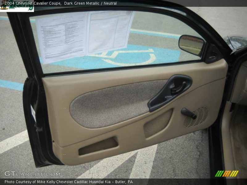 Dark Green Metallic / Neutral 2004 Chevrolet Cavalier Coupe