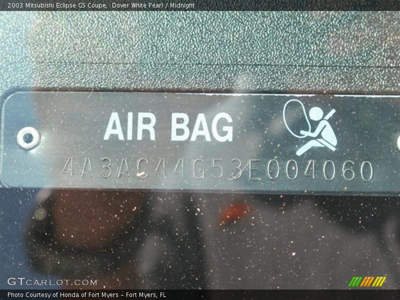 Dover White Pearl / Midnight 2003 Mitsubishi Eclipse GS Coupe