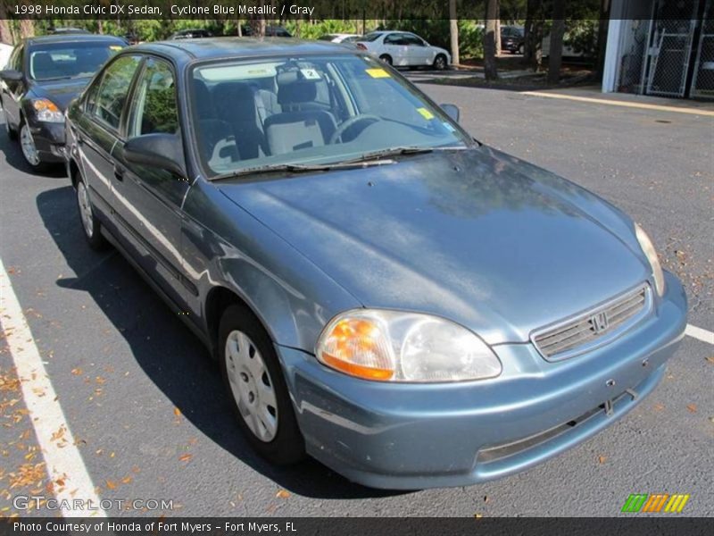 Cyclone Blue Metallic / Gray 1998 Honda Civic DX Sedan