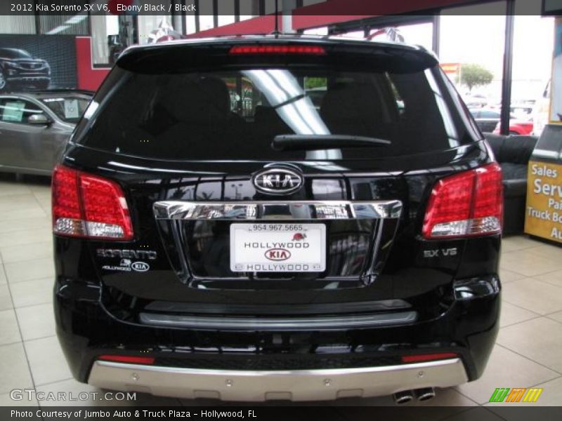 Ebony Black / Black 2012 Kia Sorento SX V6