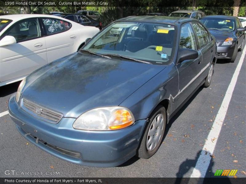 Cyclone Blue Metallic / Gray 1998 Honda Civic DX Sedan