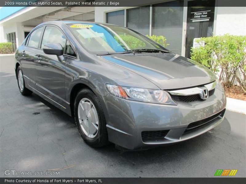 Polished Metal Metallic / Beige 2009 Honda Civic Hybrid Sedan