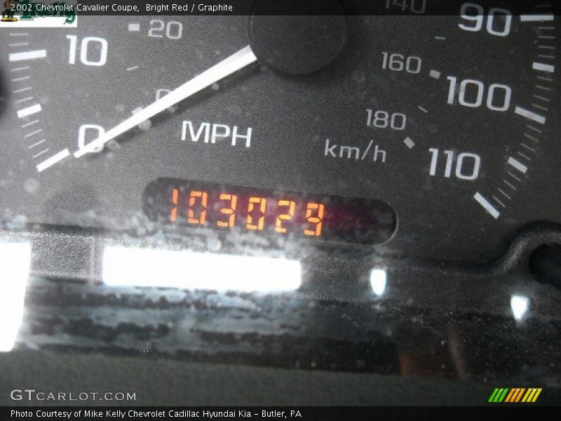 Bright Red / Graphite 2002 Chevrolet Cavalier Coupe