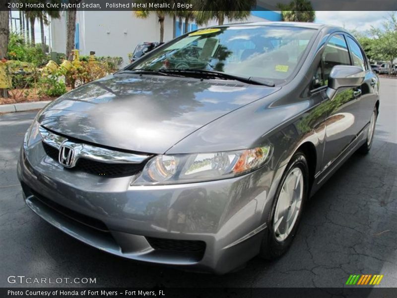 Polished Metal Metallic / Beige 2009 Honda Civic Hybrid Sedan
