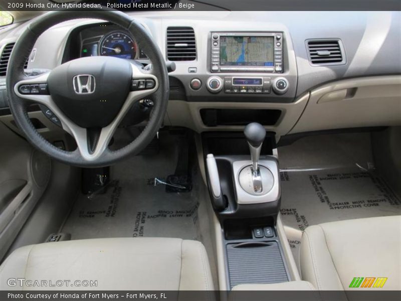 Polished Metal Metallic / Beige 2009 Honda Civic Hybrid Sedan