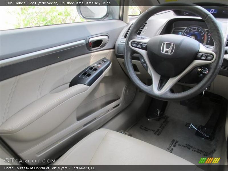 Polished Metal Metallic / Beige 2009 Honda Civic Hybrid Sedan