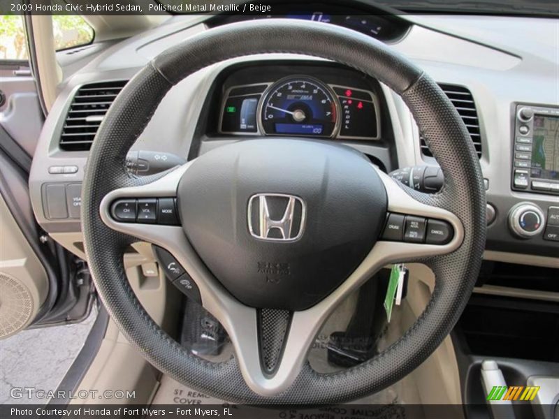 Polished Metal Metallic / Beige 2009 Honda Civic Hybrid Sedan