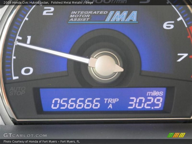 Polished Metal Metallic / Beige 2009 Honda Civic Hybrid Sedan