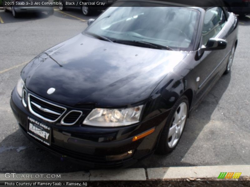 Black / Charcoal Gray 2005 Saab 9-3 Arc Convertible