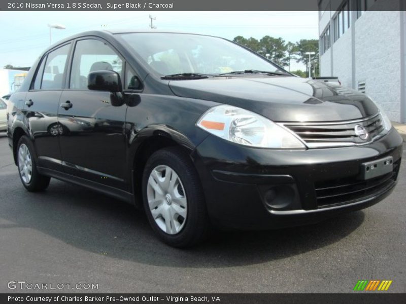 Super Black / Charcoal 2010 Nissan Versa 1.8 S Sedan