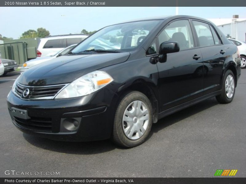 Super Black / Charcoal 2010 Nissan Versa 1.8 S Sedan