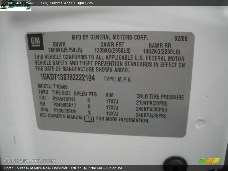 Summit White / Light Gray 2008 GMC Envoy SLE 4x4