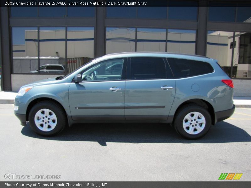 Silver Moss Metallic / Dark Gray/Light Gray 2009 Chevrolet Traverse LS AWD