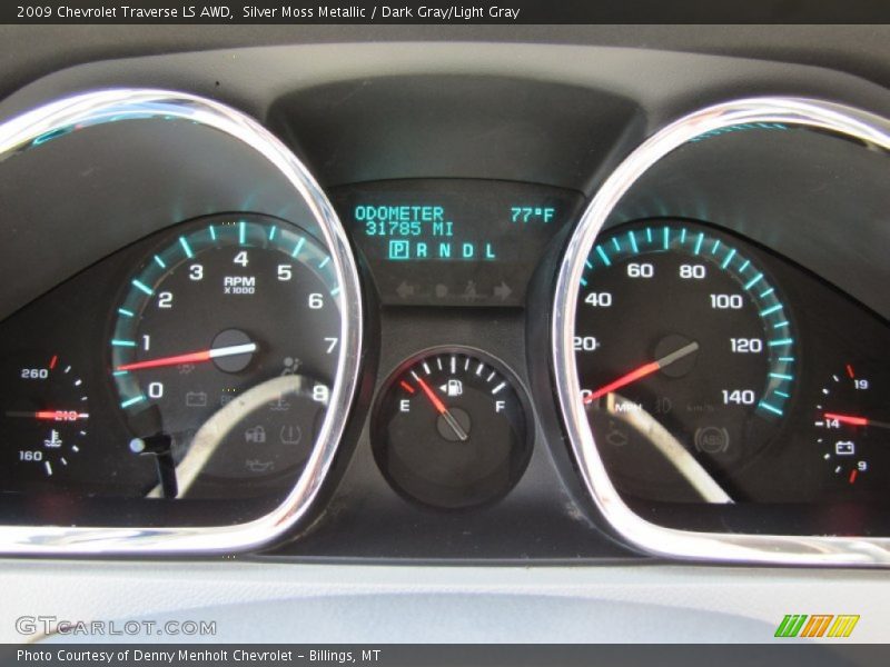 Silver Moss Metallic / Dark Gray/Light Gray 2009 Chevrolet Traverse LS AWD
