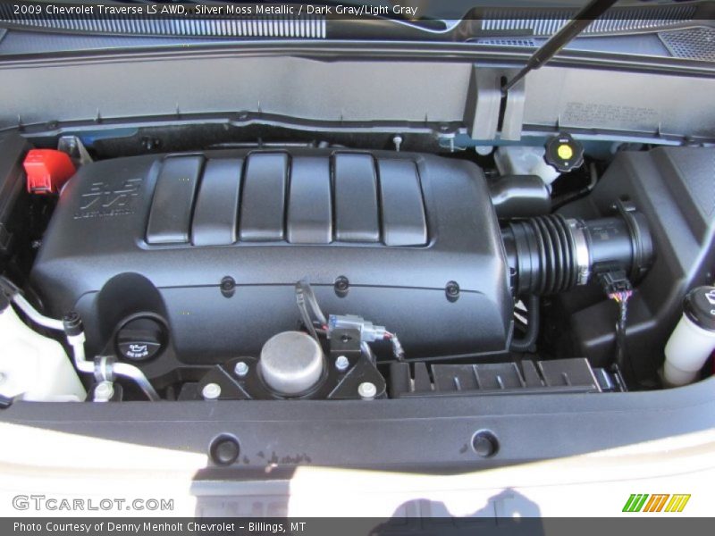 Silver Moss Metallic / Dark Gray/Light Gray 2009 Chevrolet Traverse LS AWD