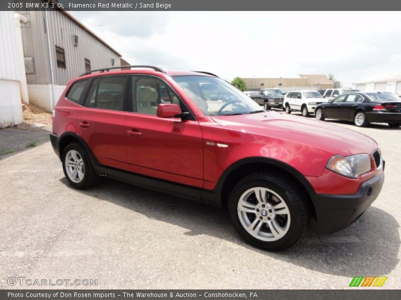Flamenco Red Metallic / Sand Beige 2005 BMW X3 3.0i