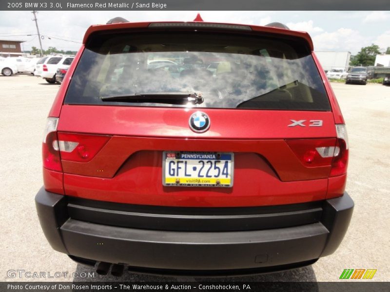 Flamenco Red Metallic / Sand Beige 2005 BMW X3 3.0i