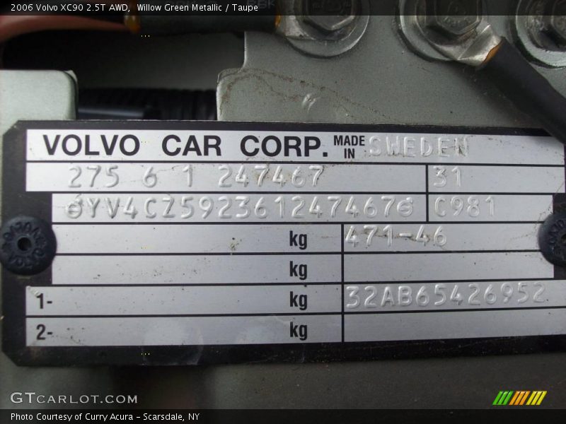 Willow Green Metallic / Taupe 2006 Volvo XC90 2.5T AWD