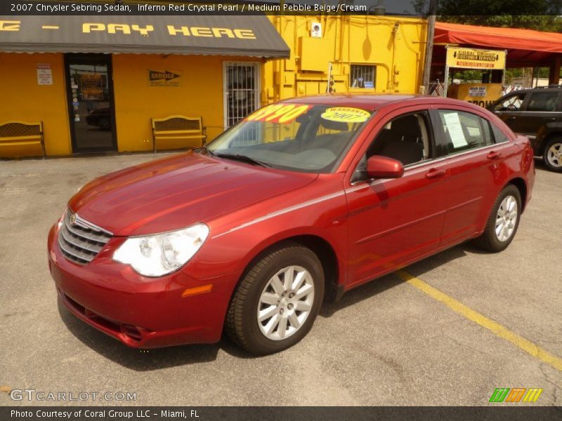 Inferno Red Crystal Pearl / Medium Pebble Beige/Cream 2007 Chrysler Sebring Sedan