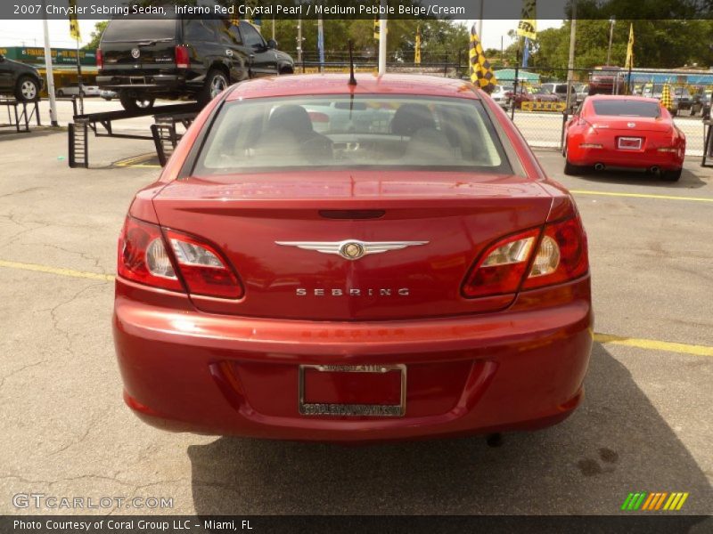 Inferno Red Crystal Pearl / Medium Pebble Beige/Cream 2007 Chrysler Sebring Sedan