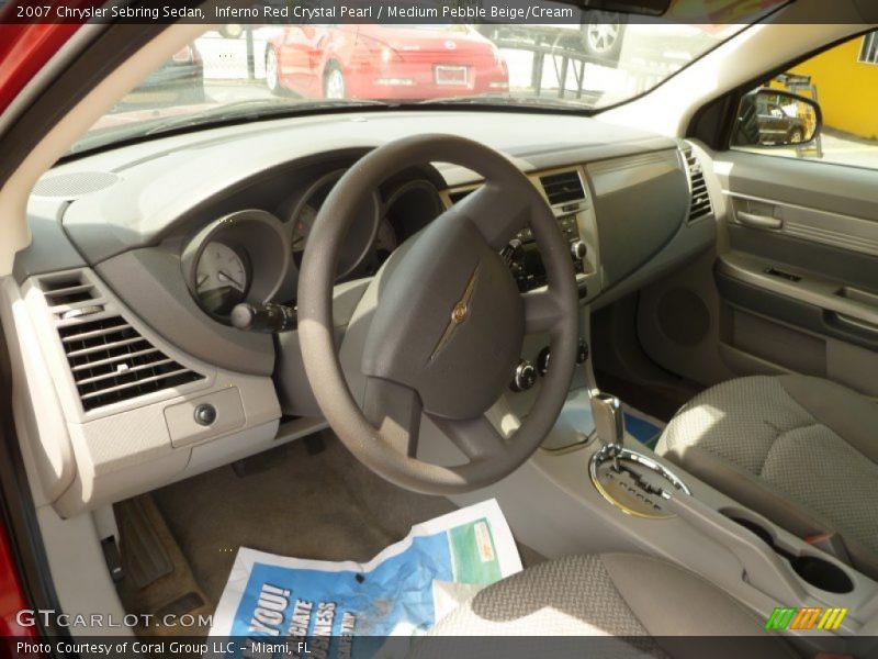 Inferno Red Crystal Pearl / Medium Pebble Beige/Cream 2007 Chrysler Sebring Sedan