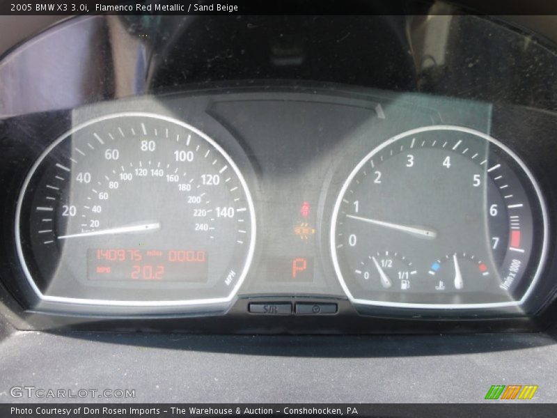 Flamenco Red Metallic / Sand Beige 2005 BMW X3 3.0i