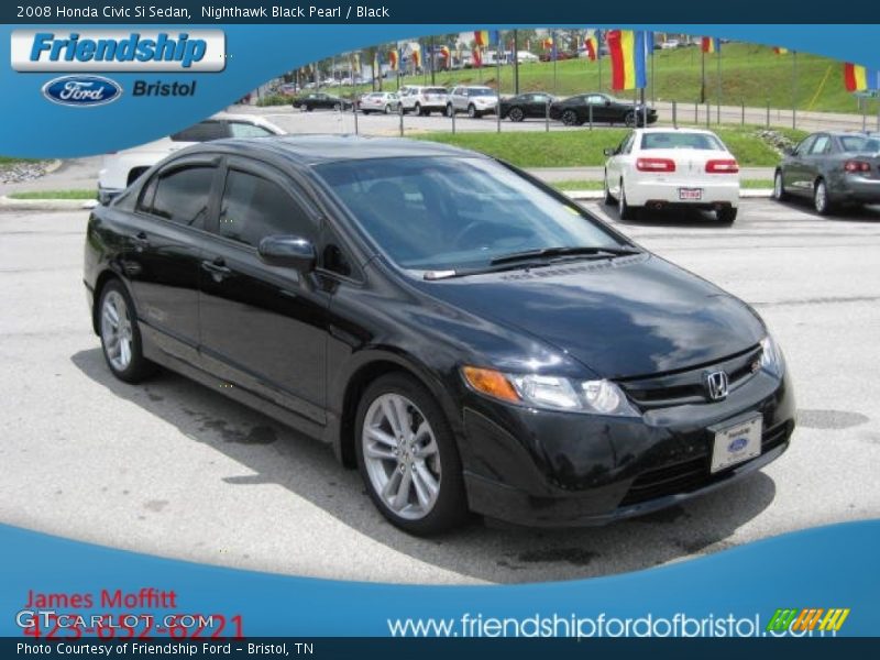 Nighthawk Black Pearl / Black 2008 Honda Civic Si Sedan