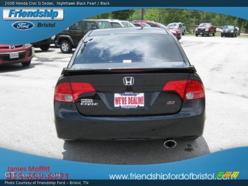 Nighthawk Black Pearl / Black 2008 Honda Civic Si Sedan