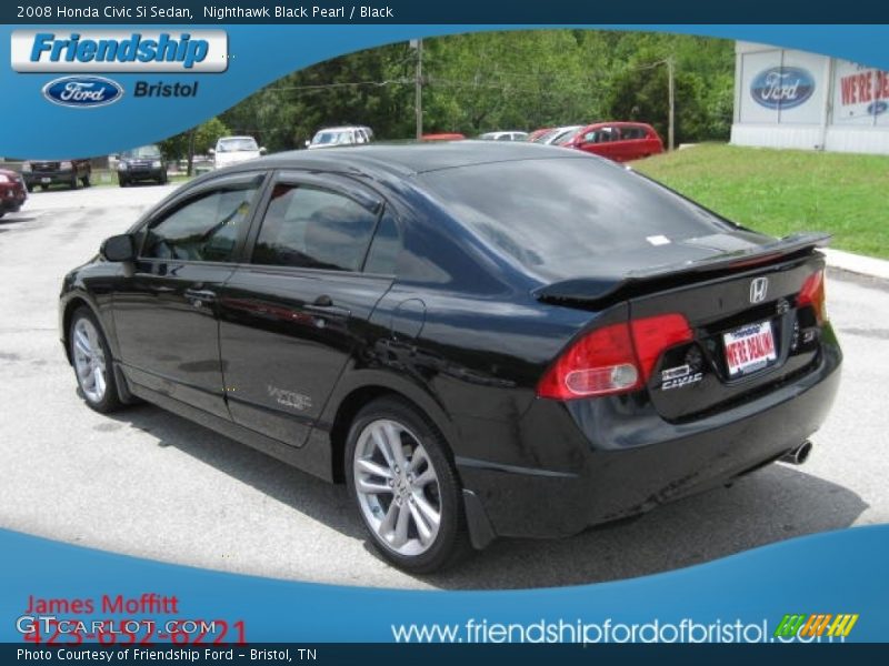 Nighthawk Black Pearl / Black 2008 Honda Civic Si Sedan