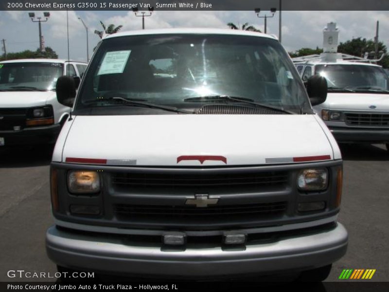 Summit White / Blue 2000 Chevrolet Express G3500 15 Passenger Van