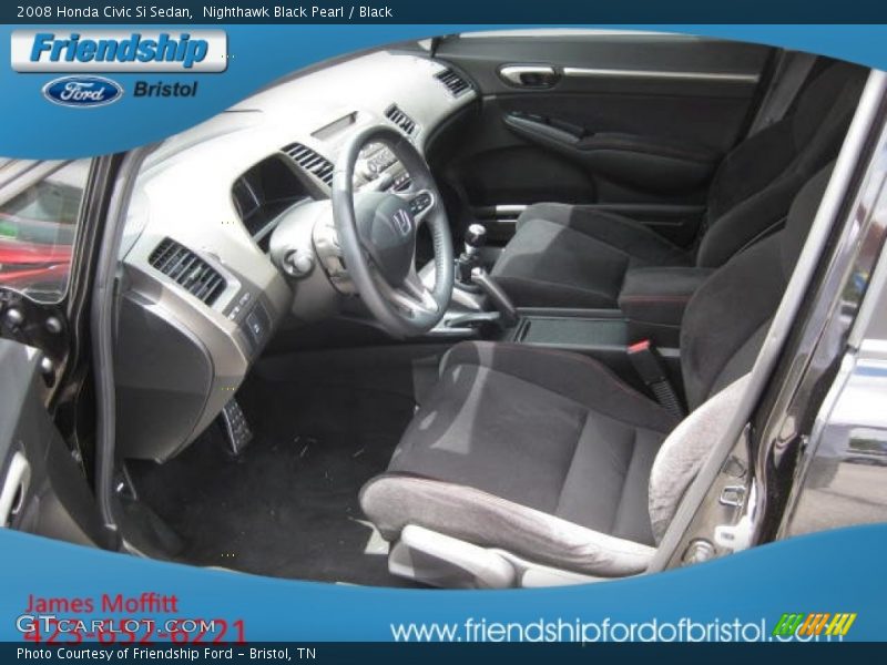 Nighthawk Black Pearl / Black 2008 Honda Civic Si Sedan