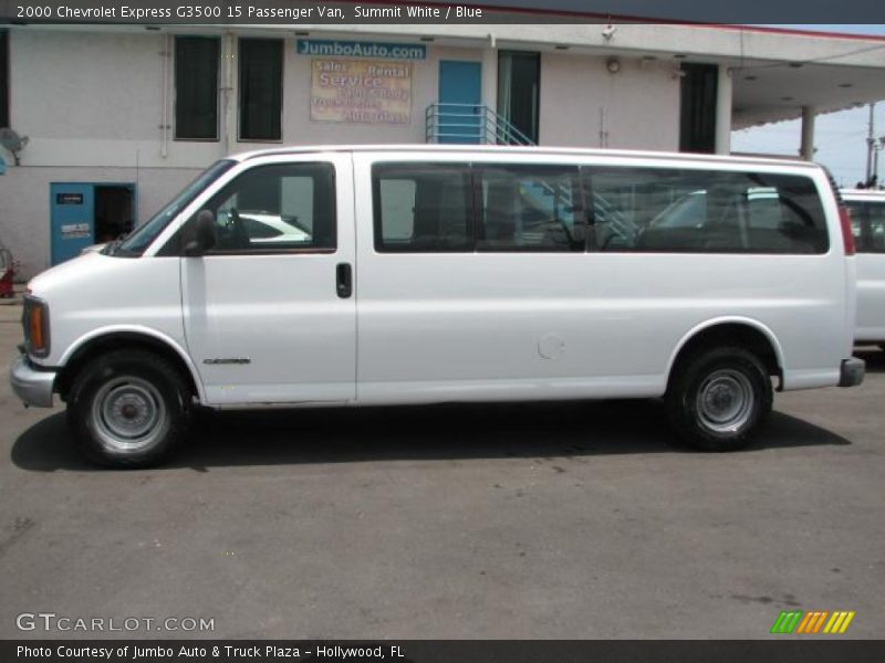 Summit White / Blue 2000 Chevrolet Express G3500 15 Passenger Van